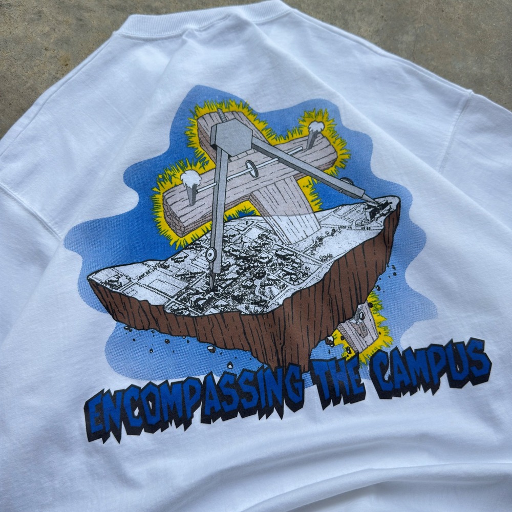 Vintage 90s Fruit of the Loom Christian Jesus Cross Graphic Tee White XL i2
